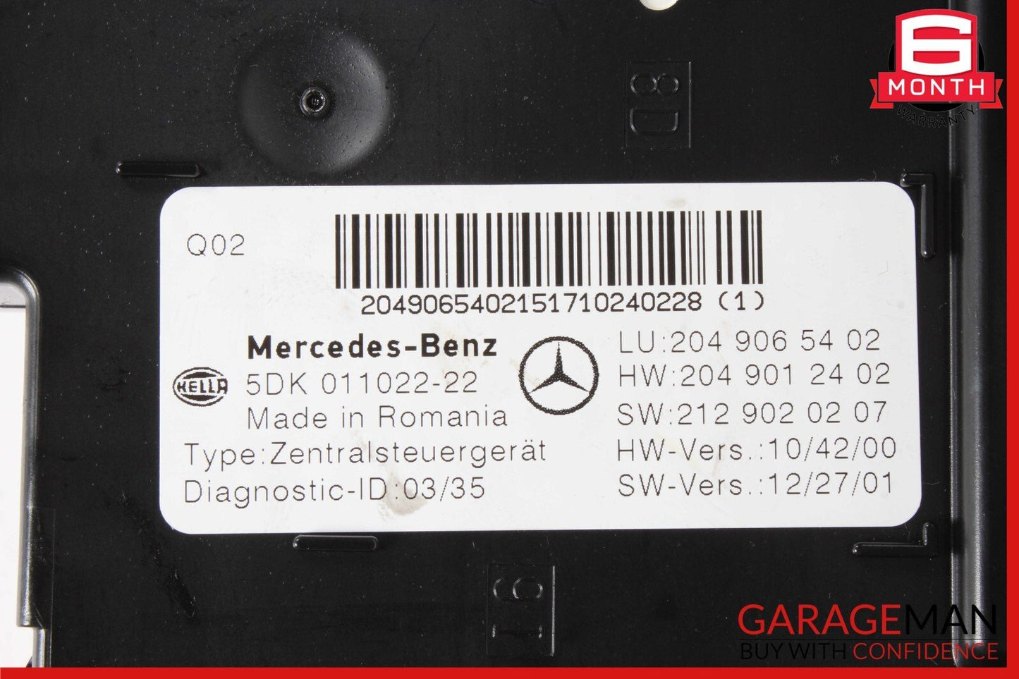 12-14 Mercedes W204 C250 C63 AMG Rear SAM Module Relay Fuse Junction Box Assy