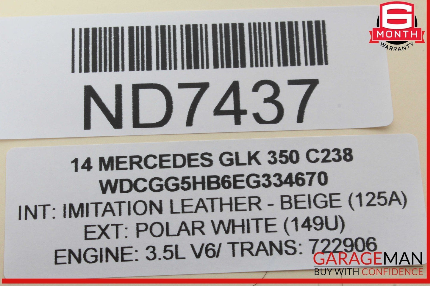 08-15 Mercedes X204 GLK350 Front Left Driver Side Exterior Door Handle White OEM