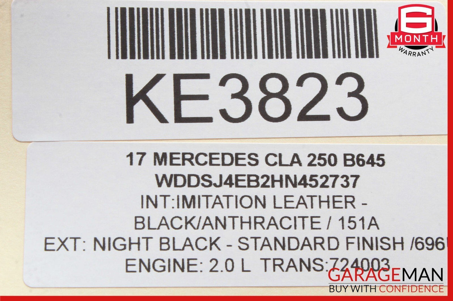 14-18 Mercedes W117 CLA250 Rear Left Driver Side Door Window Regulator Motor OEM