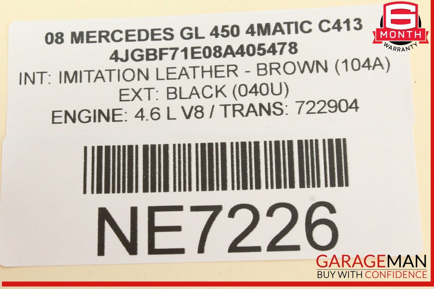 06-13 Mercedes X164 GL450 4MATIC Cargo Net Cover Divider 1648600474 OEM