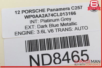 10-13 Porsche Panamera 970 Front Right Side Door Rear View Mirror Blue OEM