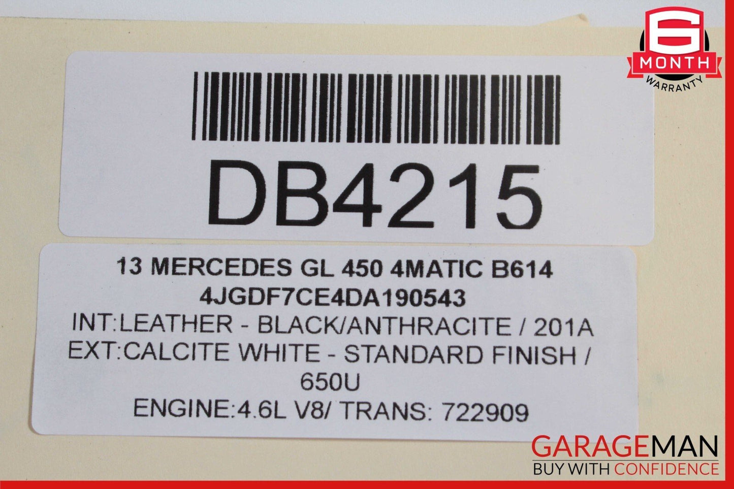 13-19 Mercedes X166 GL450 GLS550 Front Left Driver Side Wing Fender Panel White