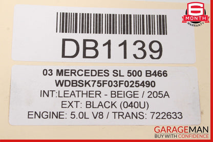 03-06 Mercedes R230 SL500 SL65 AMG Power Steering Rack & Pinion Assy OEM