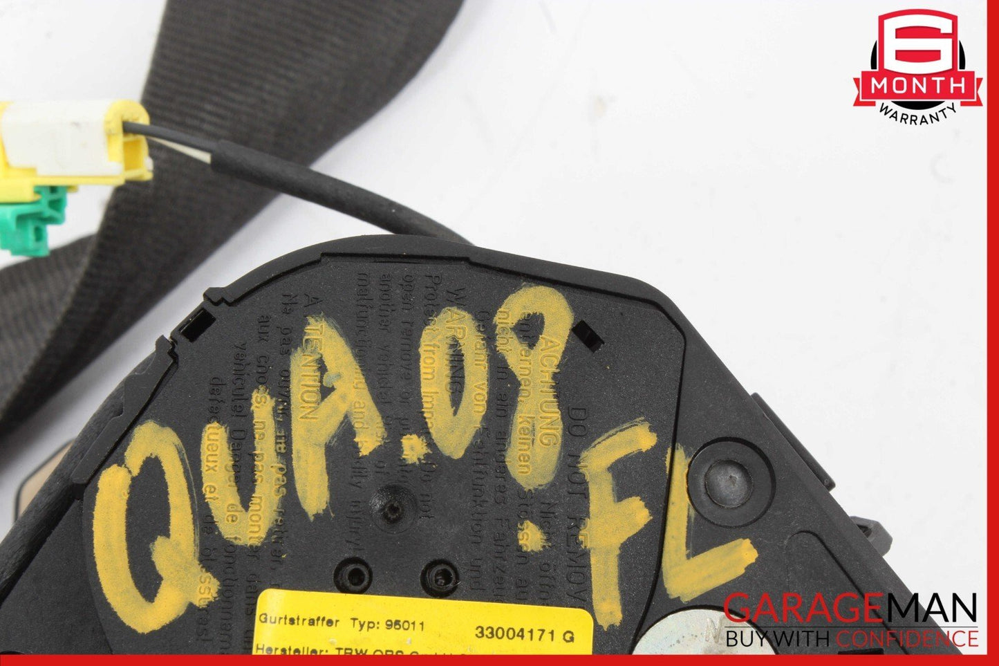 03-08 Maserati Quattroporte M139 Front Left Driver Side Seat Belt Black OEM