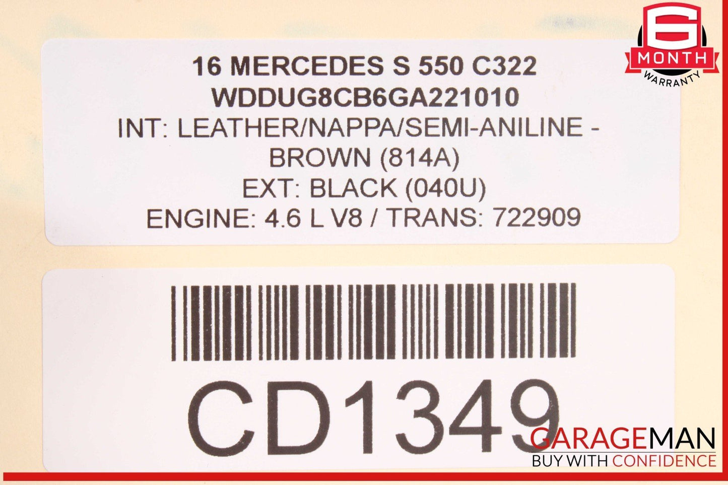 14-17 Mercedes W222 S550 RWD Sedan Rear Axle Driveshaft Propeller OEM