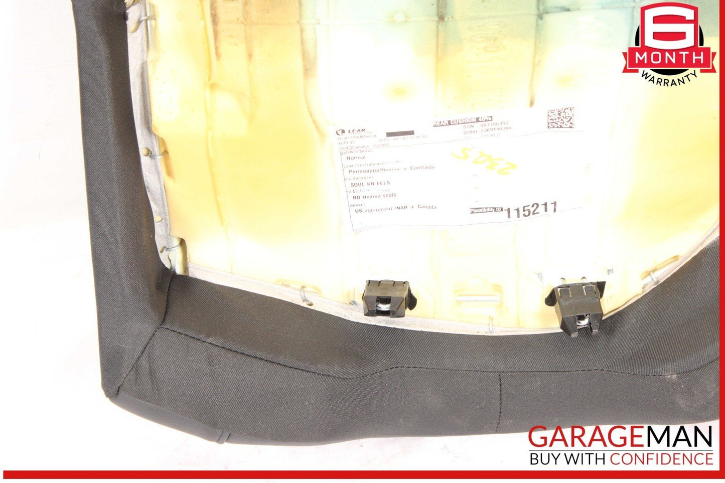 18-25 Audi Q5 Rear Right Passenger Side Bottom Lower Seat Cushion Black OEM