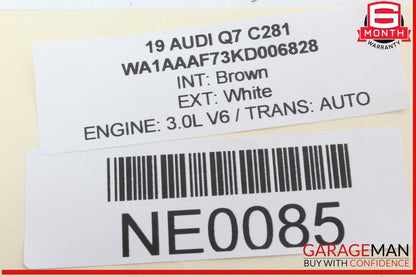 17-24 Audi Q7 Right Passenger Side Exterior Door Handle White 4M0837886A OEM