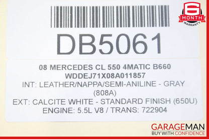07-10 Mercedes W216 CL550 Front Right Side Top Upper Seat Cushion OEM