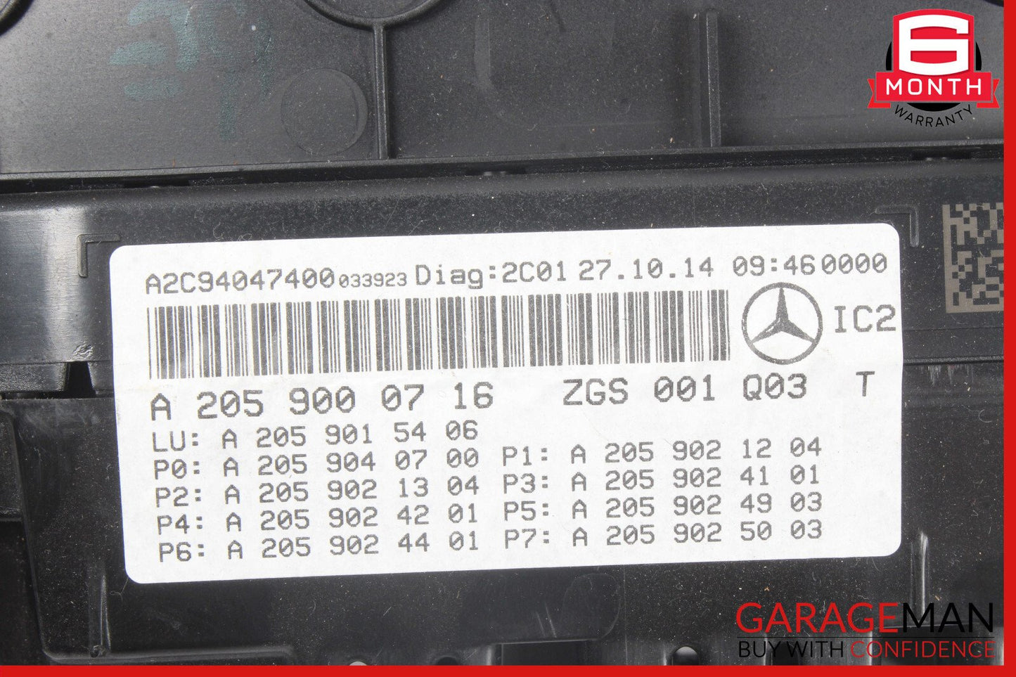 2015-2018 Mercedes-Benz C300 W205 Speedometer Instrument Cluster 2059001718