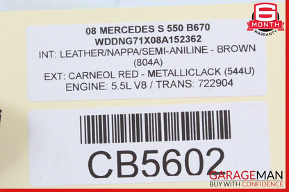 10-13 Mercedes W221 S350 S550 S63 AMG Side Rear View Door Mirror Left Driver Red