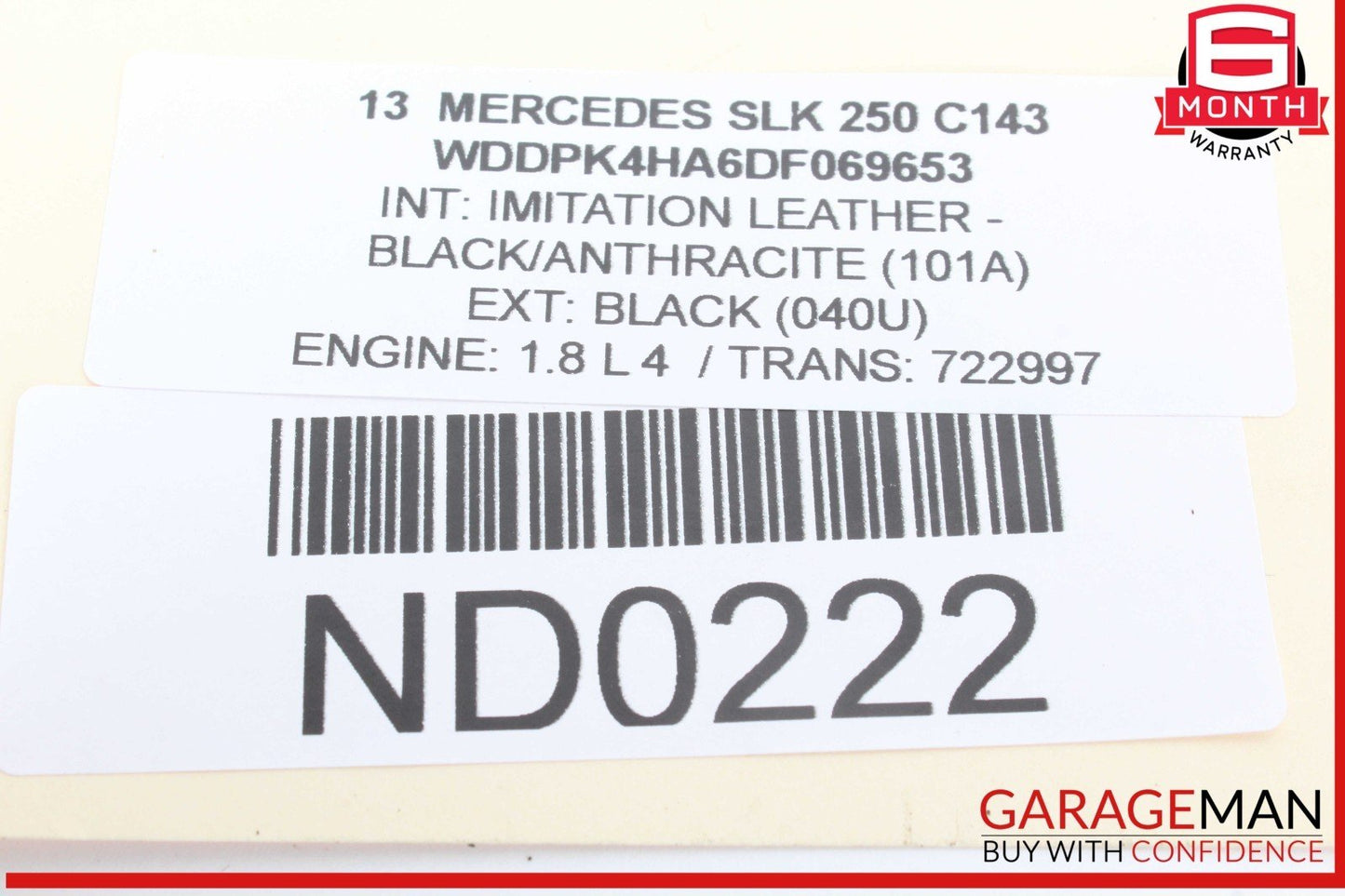 12-16 Mercedes R172 SLK250 SLK350 Front Left Side Door Rear View Mirror Black