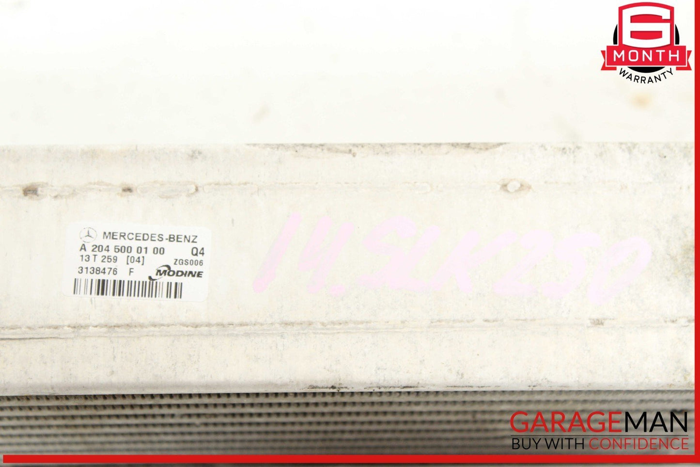 12-15 Mercedes R172 SLK250 C250 E250 1.8L Intercooler Air Cooler Radiator OEM