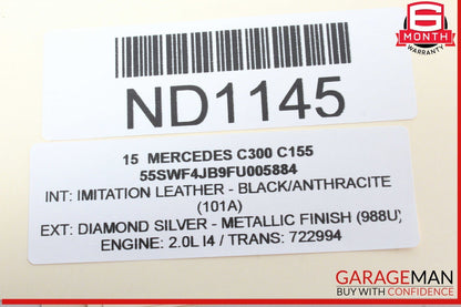 15-20 Mercedes W205 C300 Right Side Exterior Door Handle Keyless Go OEM