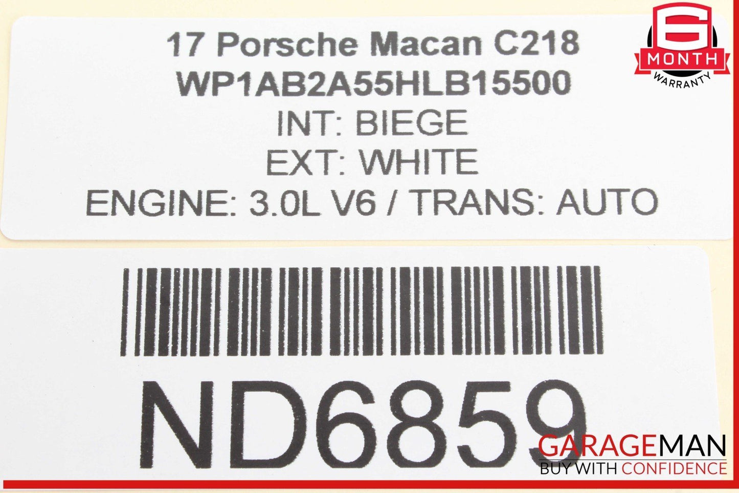 15-24 Porsche Macan 95B Rear Right Passenger Side Seat Airbag Air Bag 95B880442