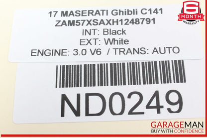 14-17 Maserati Ghibli HVAC Heater AC A/C Climate Control Switch Panel OEM