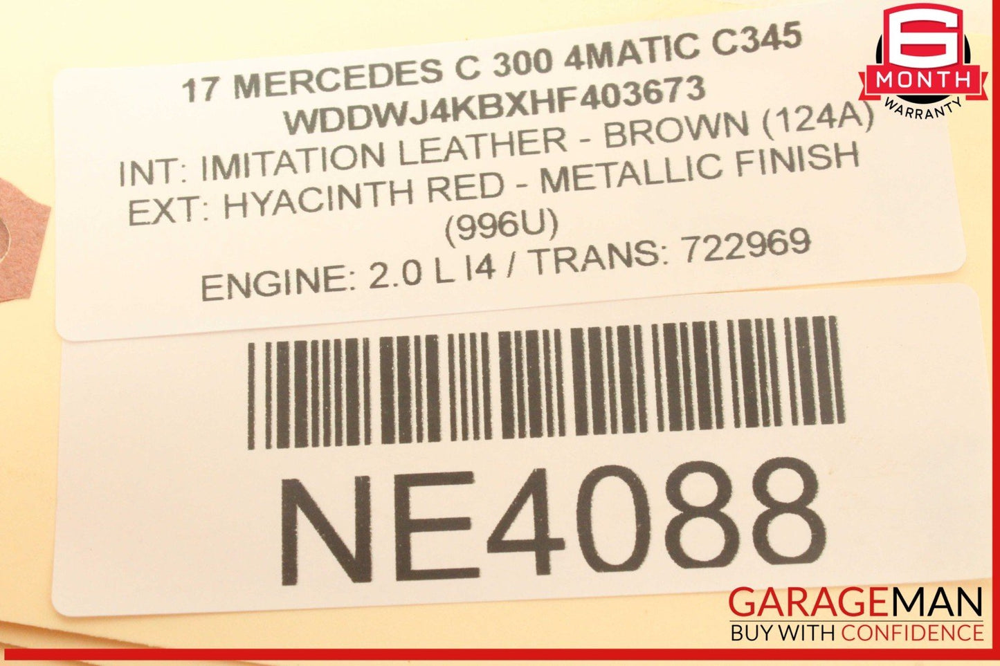15-20 Mercedes W205 C300 4MATIC Rear Right or Left Lower Rearward Control Arm