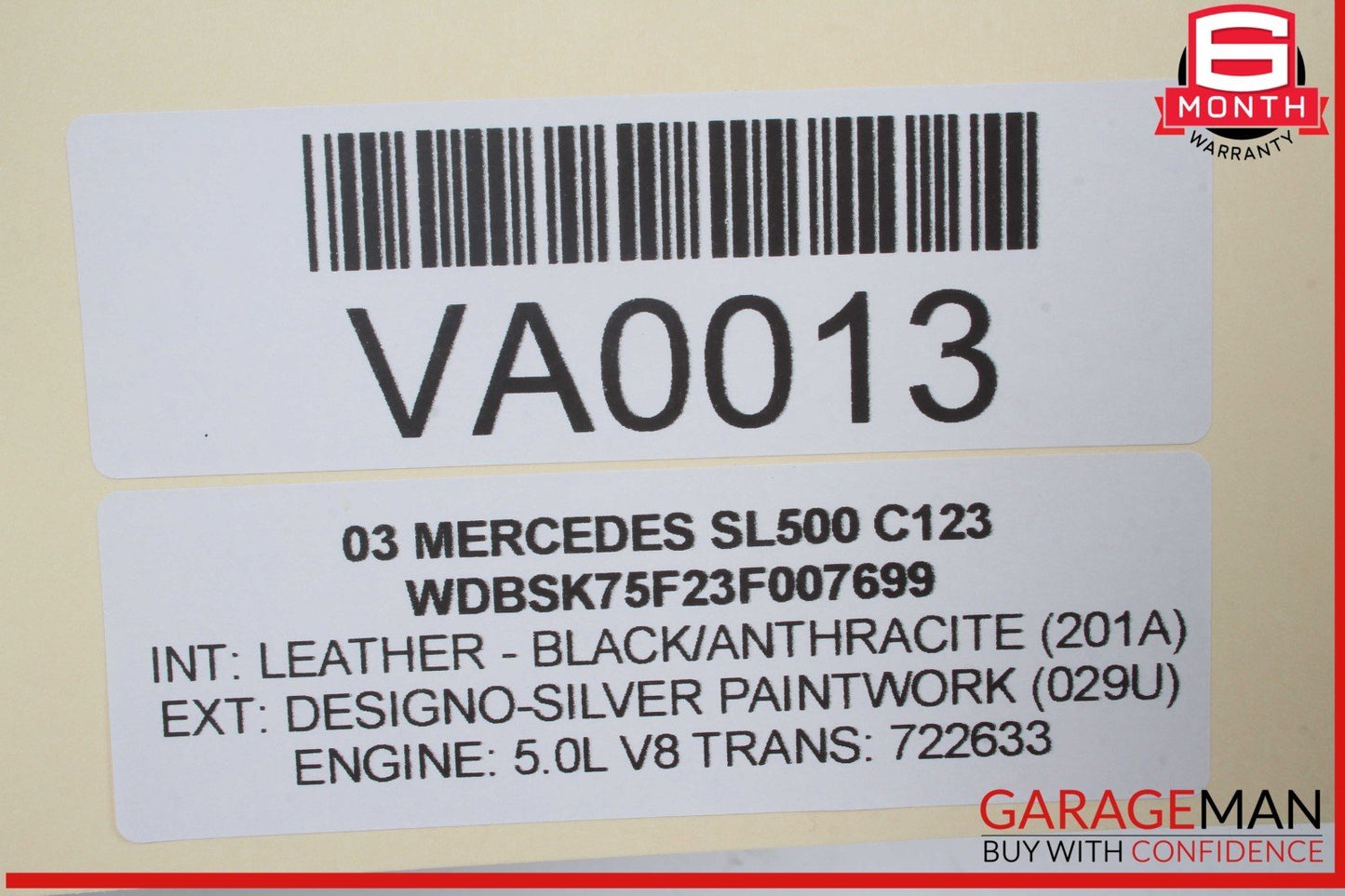 03-06 Mercedes R230 SL500 Steering Column Combination Switch Assembly OEM