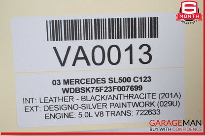 03-06 Mercedes R230 SL500 Steering Column Combination Switch Assembly OEM