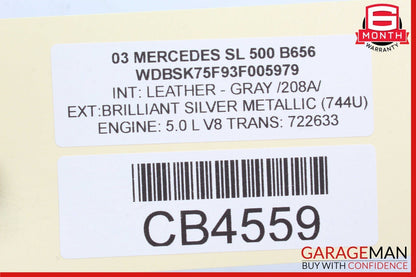 03-06 Mercedes R230 SL500 SL600 Rear Left Spindle Knuckle Hub Bearing Assy