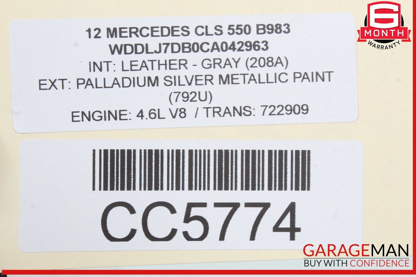 12-18 Mercedes W218 CLS550 Rear Right Passenger Side Exterior Door Shell OEM