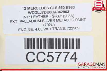 12-18 Mercedes W218 CLS550 Rear Right Passenger Side Exterior Door Shell OEM