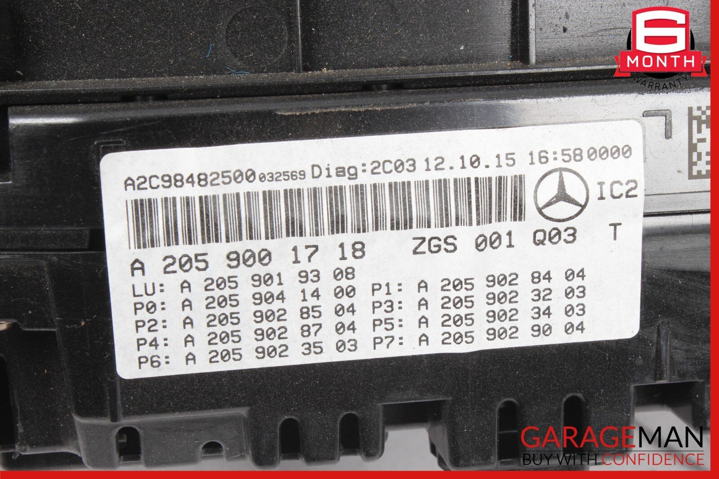 15-18 Mercedes W205 C300 Instrument Speedometer Odometer Cluster Gauge Assy