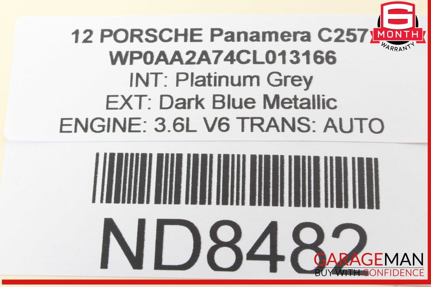 10-16 Porsche Panamera 970 Rear Left Driver Side Exterior Door Handle Blue OEM