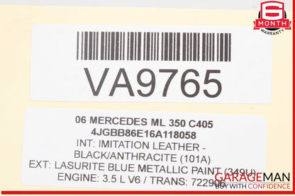 06-12 Mercedes W164 ML350 GL450 Windshield Washer Fluid Reservoir Tank Bottle
