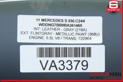 07-13 Mercedes W221 S550 S400 S600 Rear Right Side Door Window Auto Glass OEM