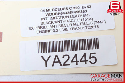 03-09 Mercedes-Benz C320 W203 Front Right Sun Visor Sunvisor 2038177320