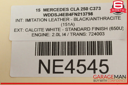 14-19 Mercedes W117 CLA250 Right Passenger Side Exterior Door Handle White OEM