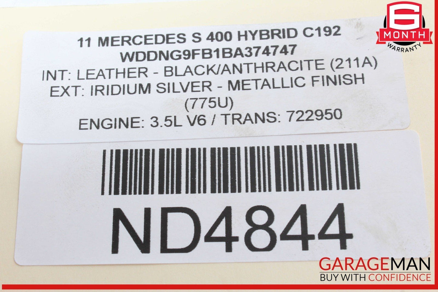 05-12 Mercedes W221 S400 Hybrid Right Side Engine Camshaft Cam Shaft Intake OEM