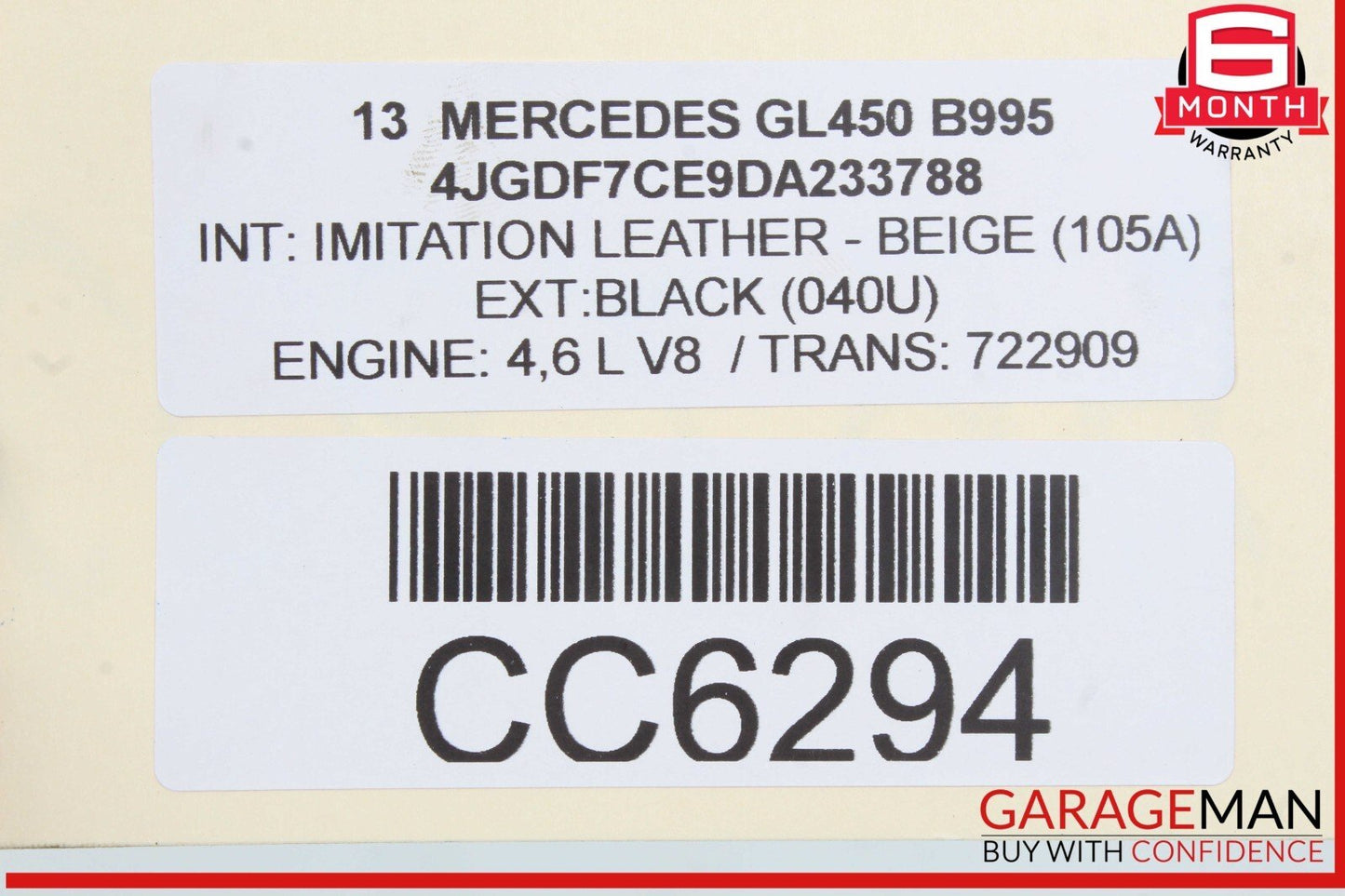 12-19 Mercedes X166 GL450 GL550 GLS550 Rear Bumper Reinforcement Impact Bar OEM