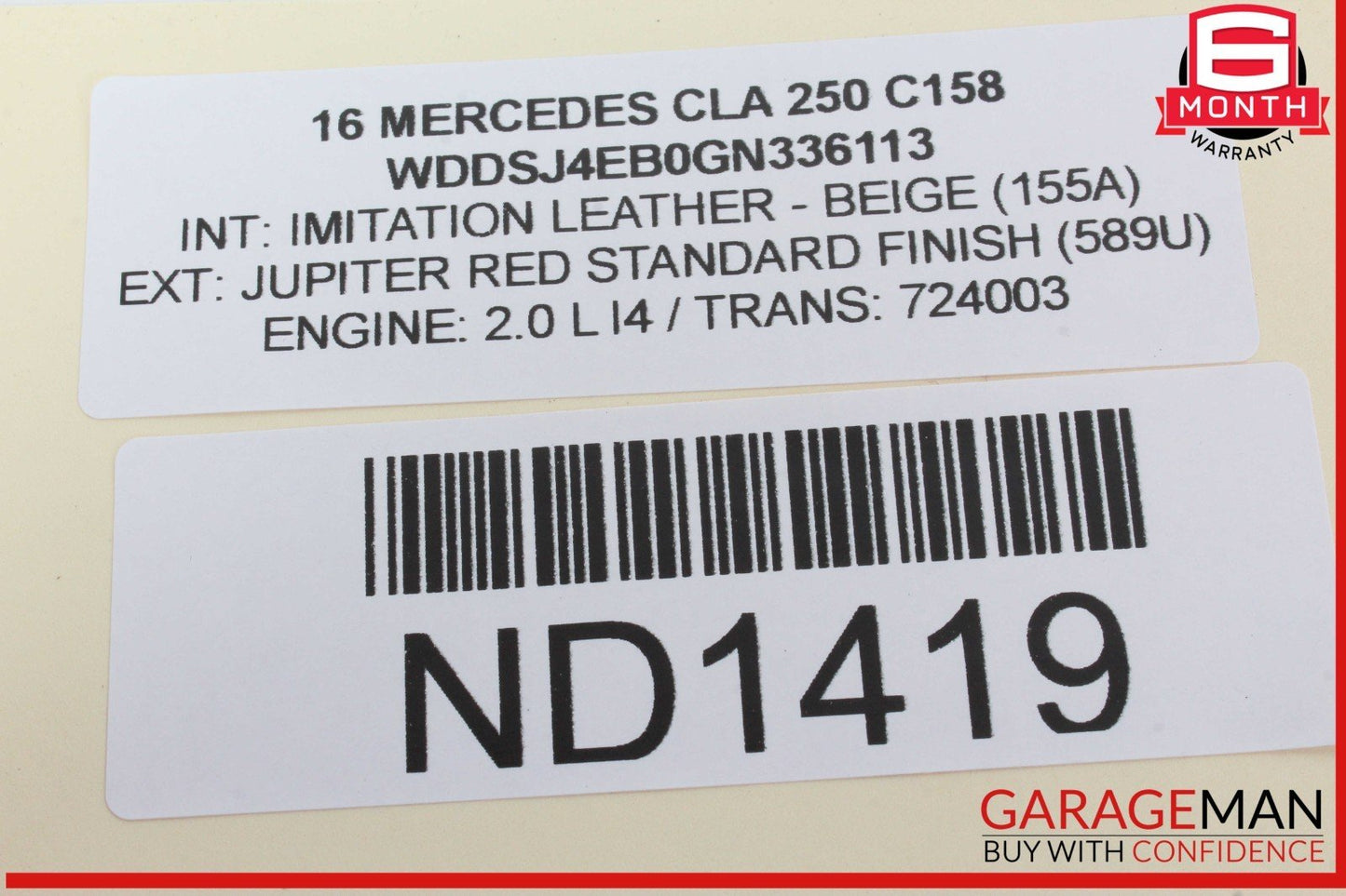 14-19 Mercedes W117 CLA250 CLA200 Left Driver Side Door Rear View Mirror OEM