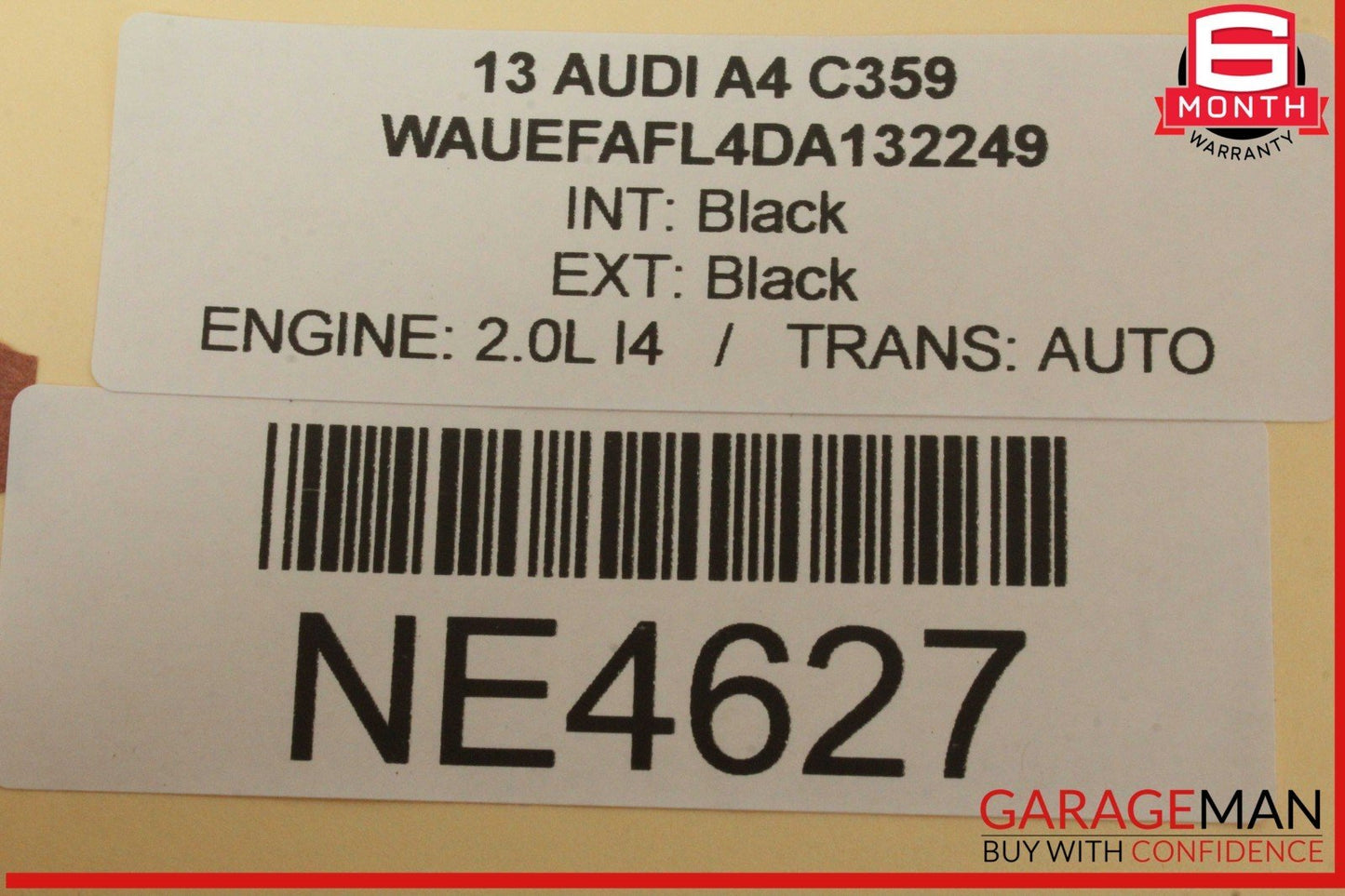 09-16 Audi A4 S4 Rear Left Driver Side Window Regulator Motor 8K0959811A OEM
