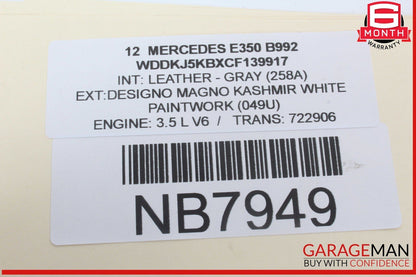 12-17 Mercedes W212 E350 C300 Top Upper Interior Rear View Mirror Black OEM
