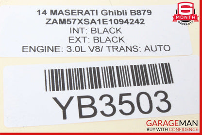 14-17 Maserati Ghibli Rear Left / Right Seatbelt Seat Belt Retractor Black OEM