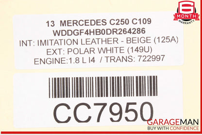12-15 Mercedes W204 C250 SLK250 1.8 Intercooler Radiator 2045000100 OEM