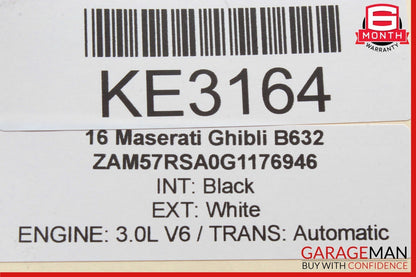 14-17 Maserati Ghibli Front Left Side Mirror Door Rear View Black/White OEM