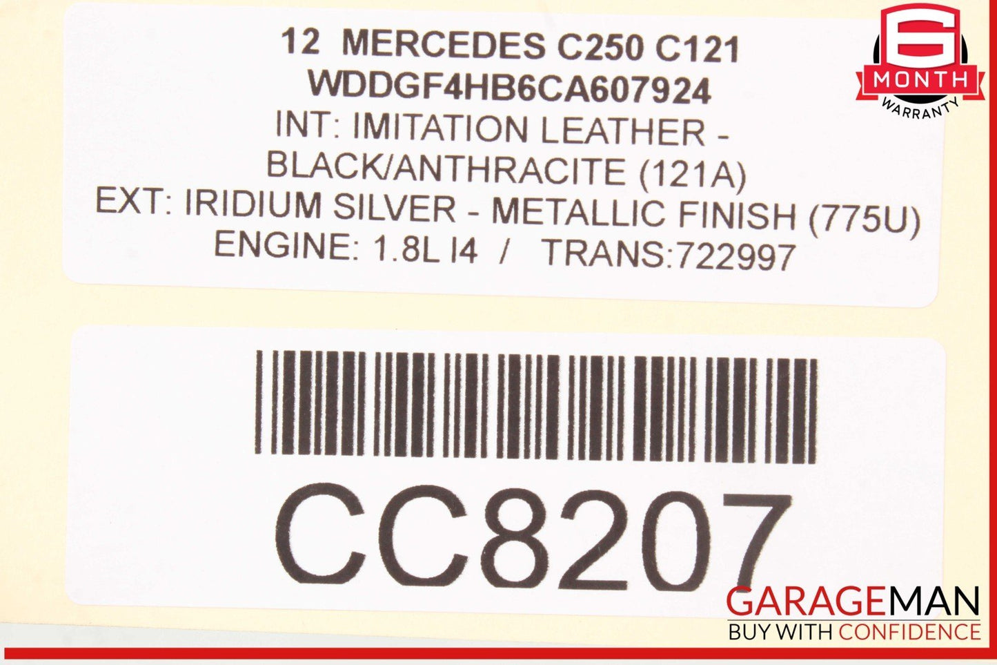 12-15 Mercedes W204 C250 SLK250 1.8L Intercooler Air Cooler Radiator OEM