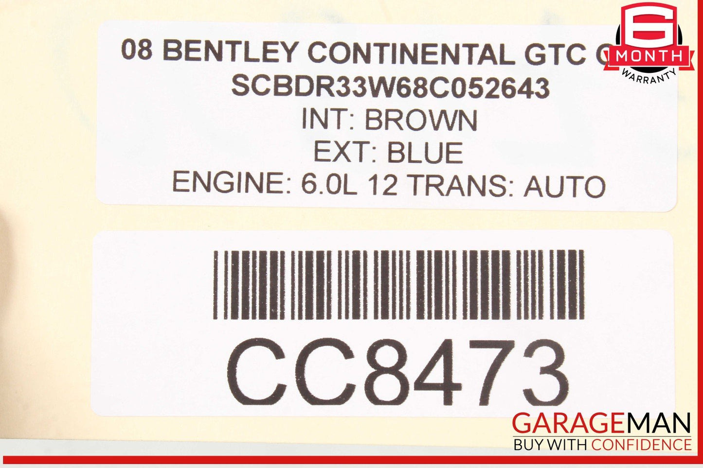 03-11 Bentley Continental GTC Power Steering Rack and Pinion 3W1422071D OEM