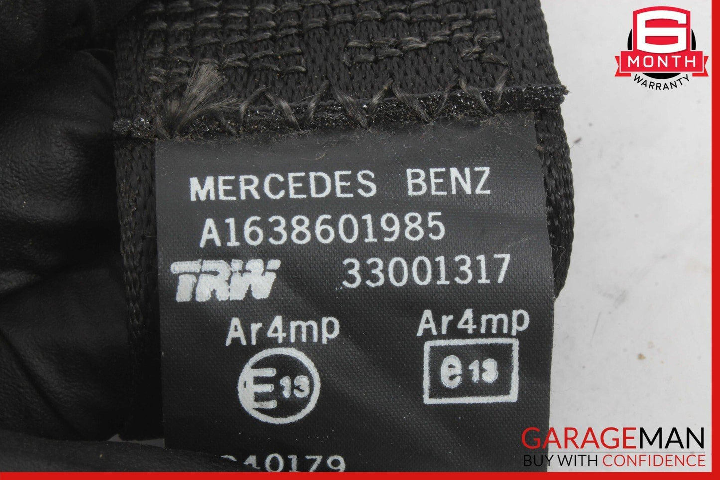 98-05 Mercedes W163 ML350 Rear Left Driver Side Seat Belt Retractor Black OEM