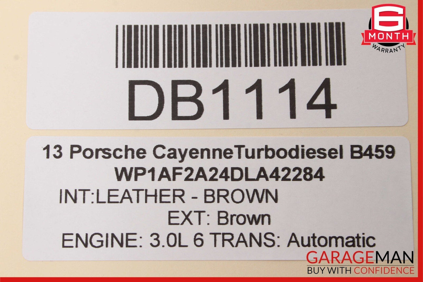11-17 Porsche Cayenne 958 Rear Right Side Complete Seat Cushion Assembly Brown