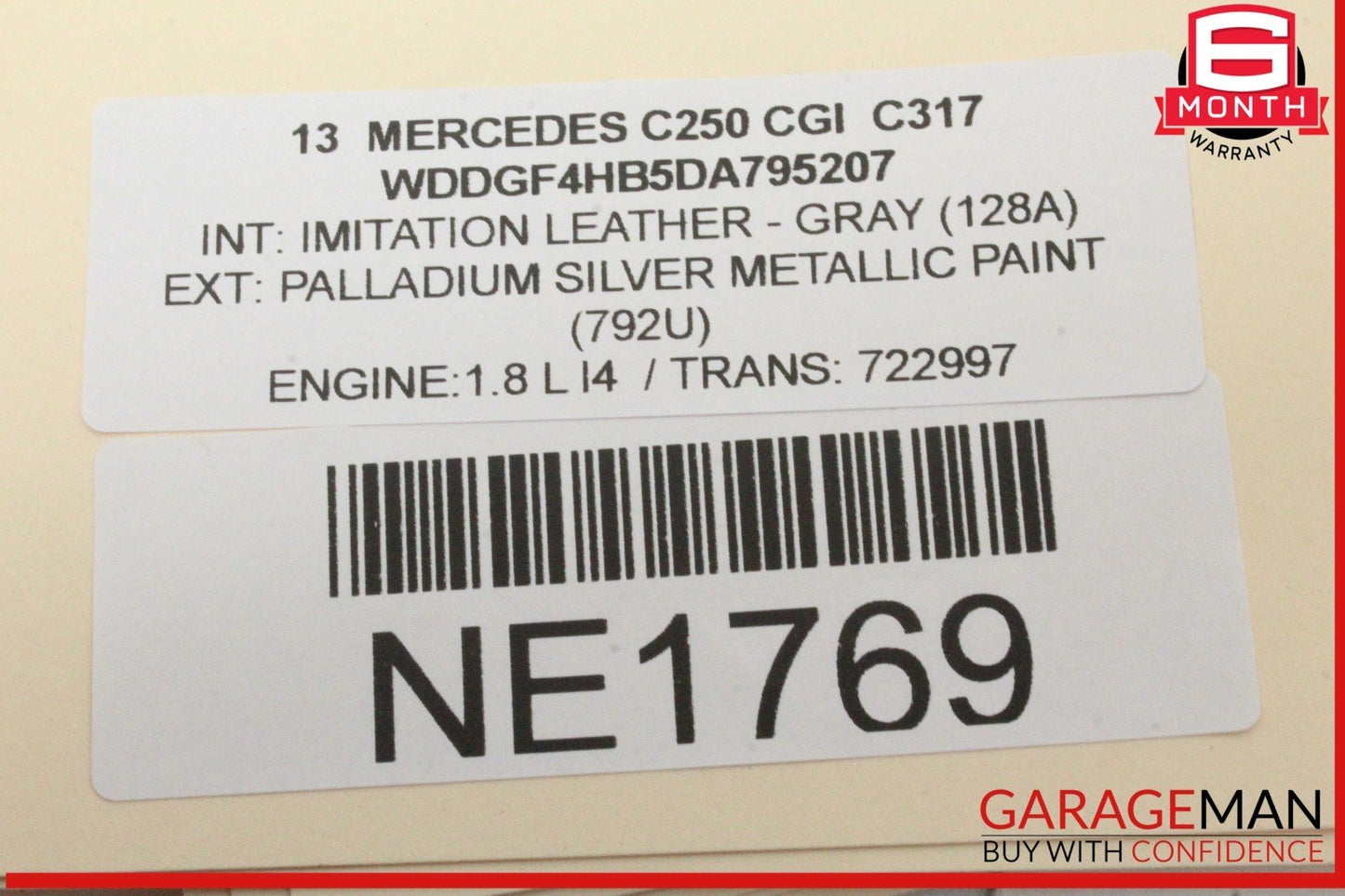 08-14 Mercedes W204 C250 CGI Rear Trunk Lid Tailgate Release Open Handle OEM