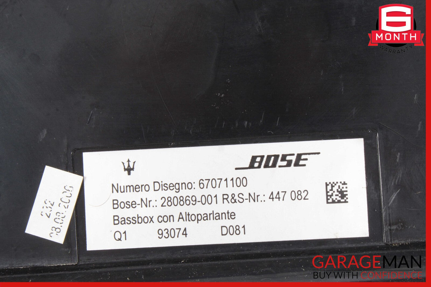 03-19 Maserati Quattroporte Front Bose Subwoofer Sub Woofer Sound Speaker OEM