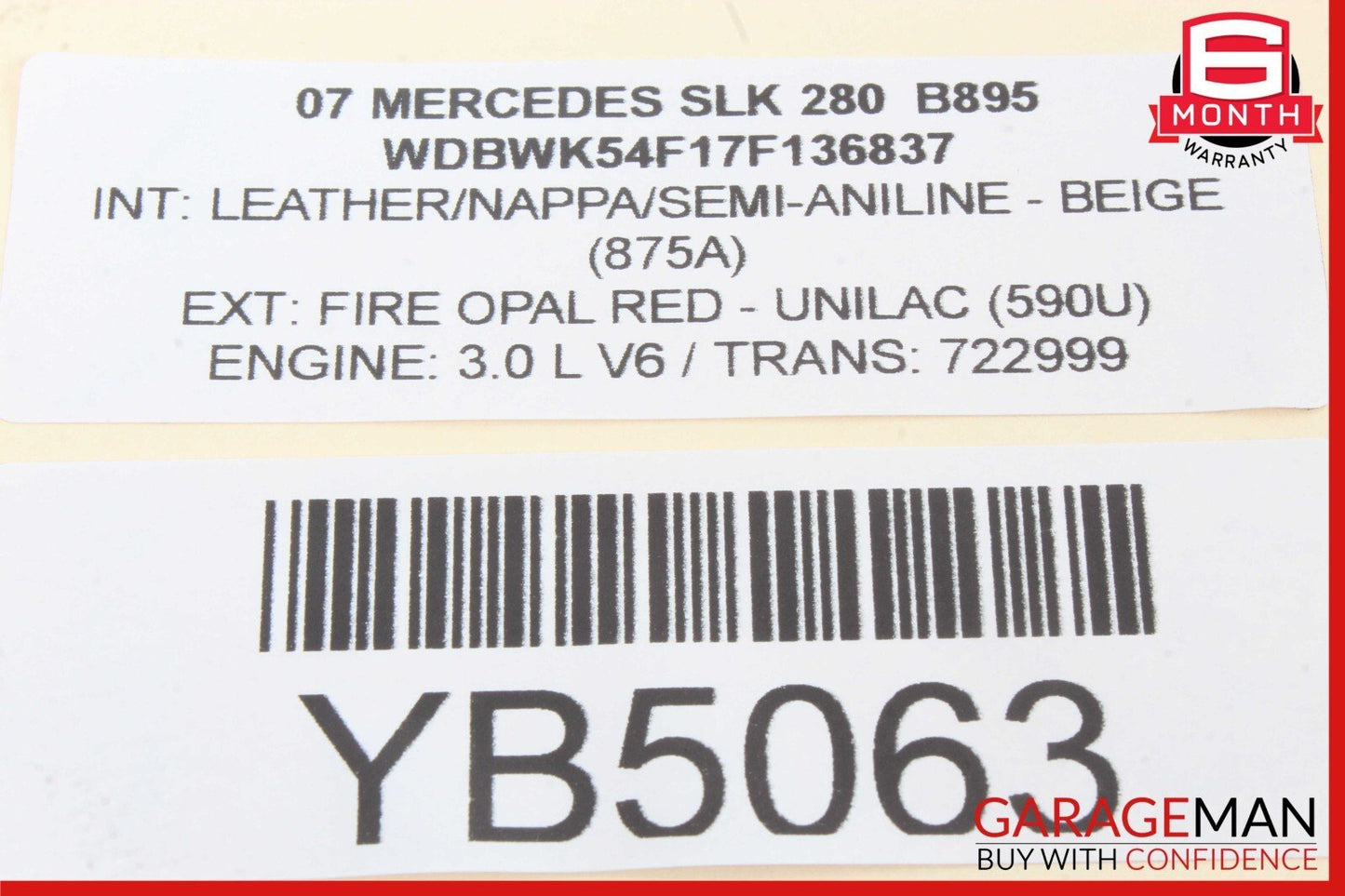08-11 Mercedes R171 SLK300 SLK280 Front Left Side Seat Belt Seatbelt Retractor