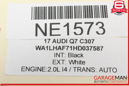 17-24 Audi Q7 Right Passenger Side Exterior Door Handle White 4M0837886A OEM