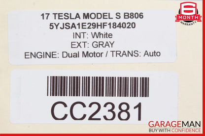 16-20 Tesla Model S Rear Bumper Lower Valance Splash Shield Undertray Cover OEM