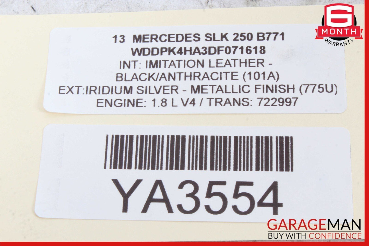 12-20 Mercedes R172 SLK350 SLC300 SLK250 Left Side Exterior Door Handle Silver