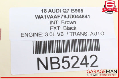 17-24 Audi Q7 Front Left Driver Side Window Regulator Motor 4M0837461A OEM